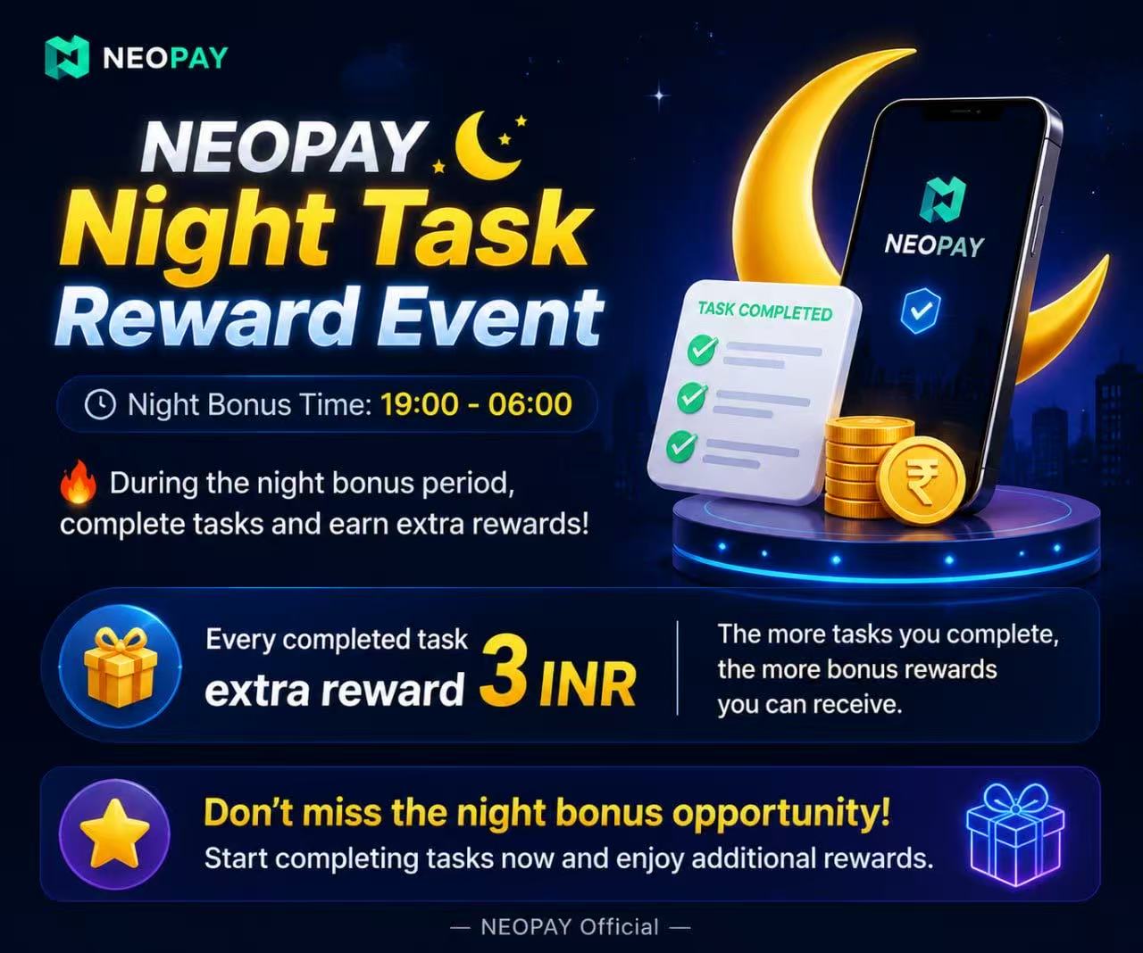 NeoPay night task reward event