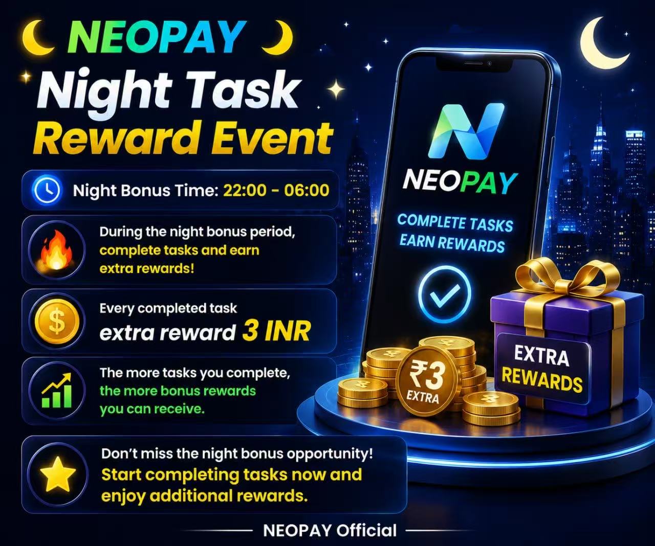 NeoPay night task rewards